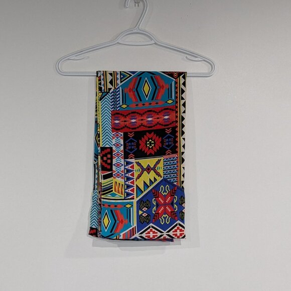 *3/$10* Ardene Patterned Lightweight Infinity Scarf Black Blue Pink Yellow - Picture 1 of 2